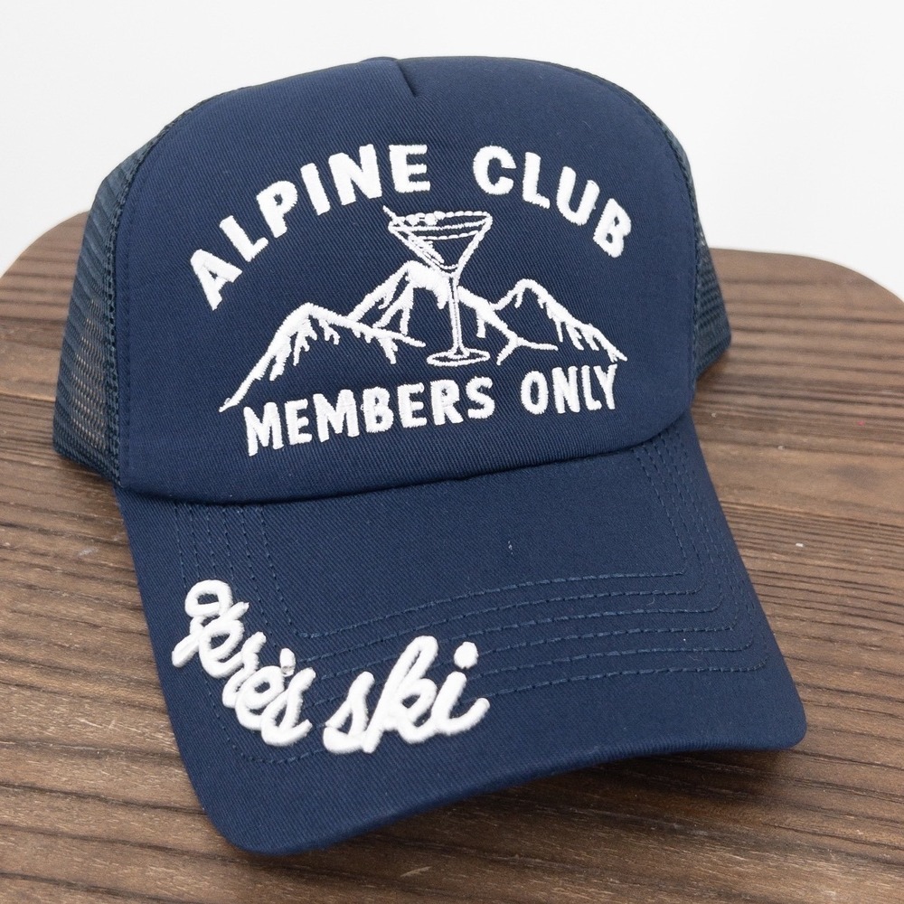 Anthropologie Worn/West Alpine Club Members Only‎ Trucker Hat Après Ski Snapback